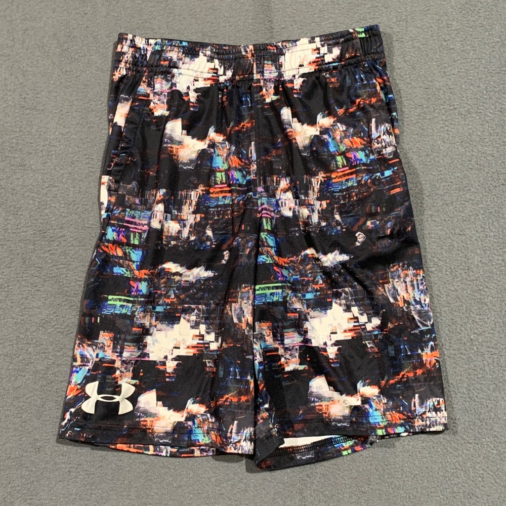 Under Armour Youth Shorts YLG HeatGear Loose Fit Multicolor Print Wearable Art